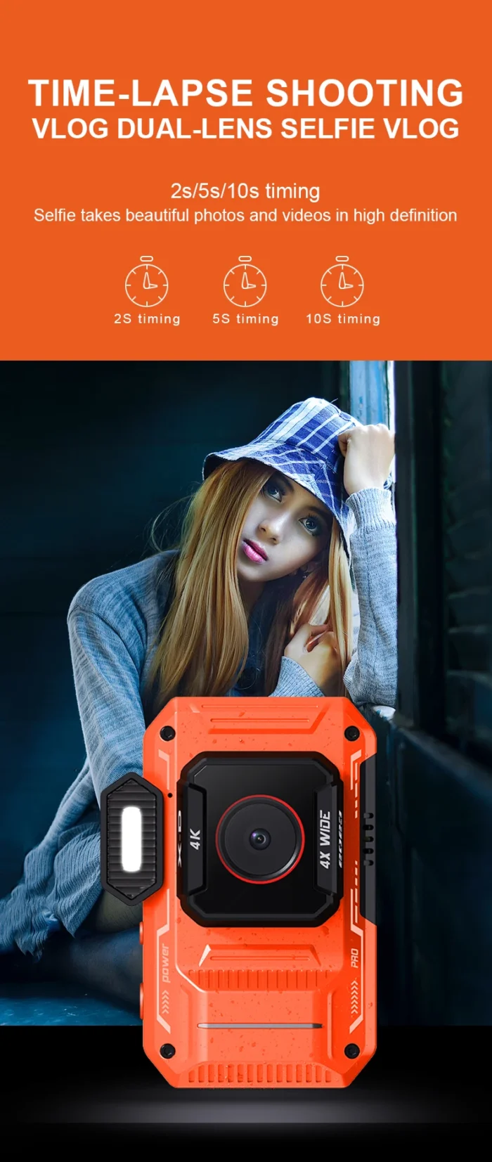 D52 4K Kids Digital Camera, K P, 48MP, 18x Zoom, IPS Screen, Outdoor Shooting, Selfie, Video, New - Image 5