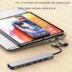 USB 3.0 Type C Docking Adapter Ststion USB 2.0 TF SD Card Reader Audio Output Multi Hub Splitter for PC MacBook Pro - Image 4
