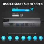 USB 3.0 Hub for Laptop PC Adapter PD Charging Station RJ45 HDMI Compatible TF/SD Card Notebook Type-C Splitter - Image 6